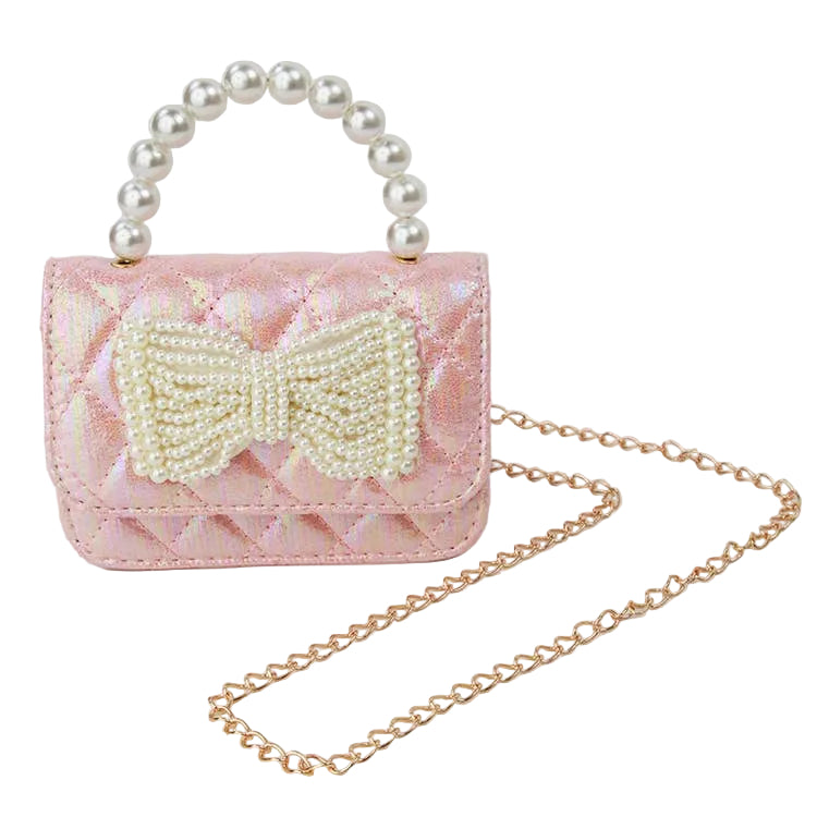 Shimmer Pearl Bow Purse