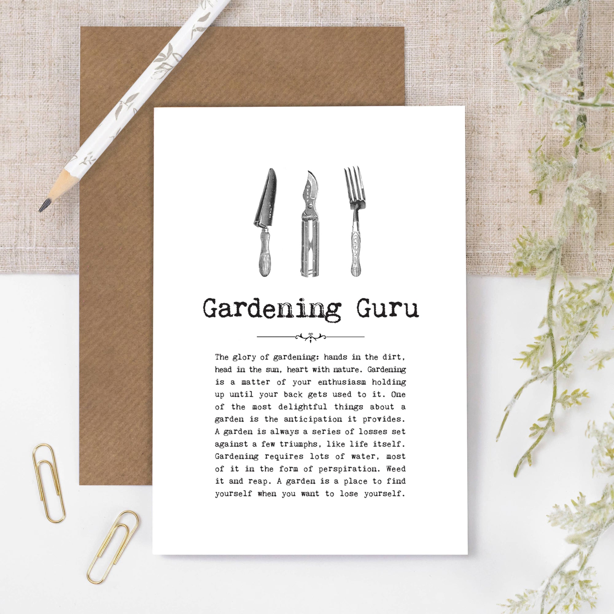 Gardening Guru Card For Gardeners