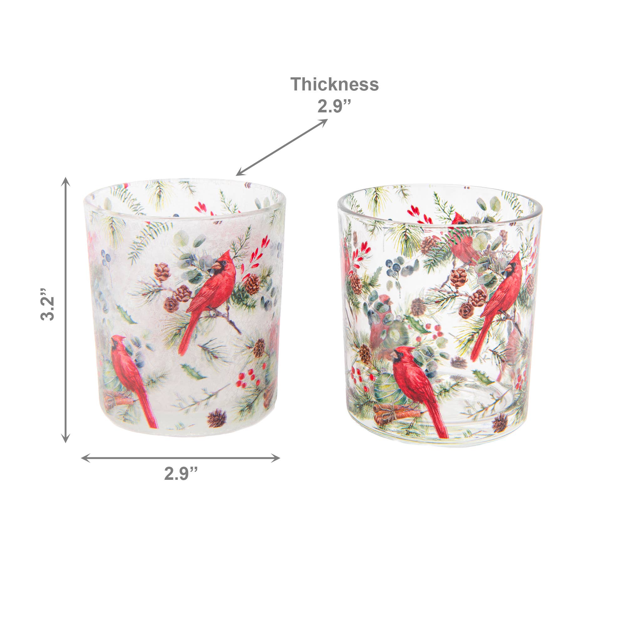 Cardinals Glass Tealight Holder