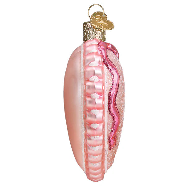 Old World Christmas Baby Girl's Footprint Heart Ornament