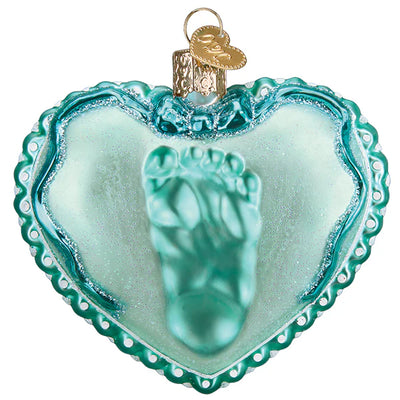 Old World Christmas Baby Boy's Footprint Ornament | Putti Christmas Decorations