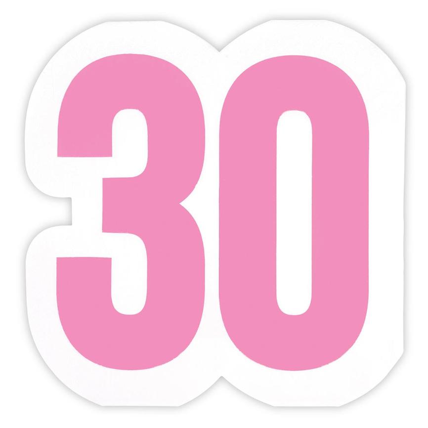 "30" Pink Number Jumbo Napkins