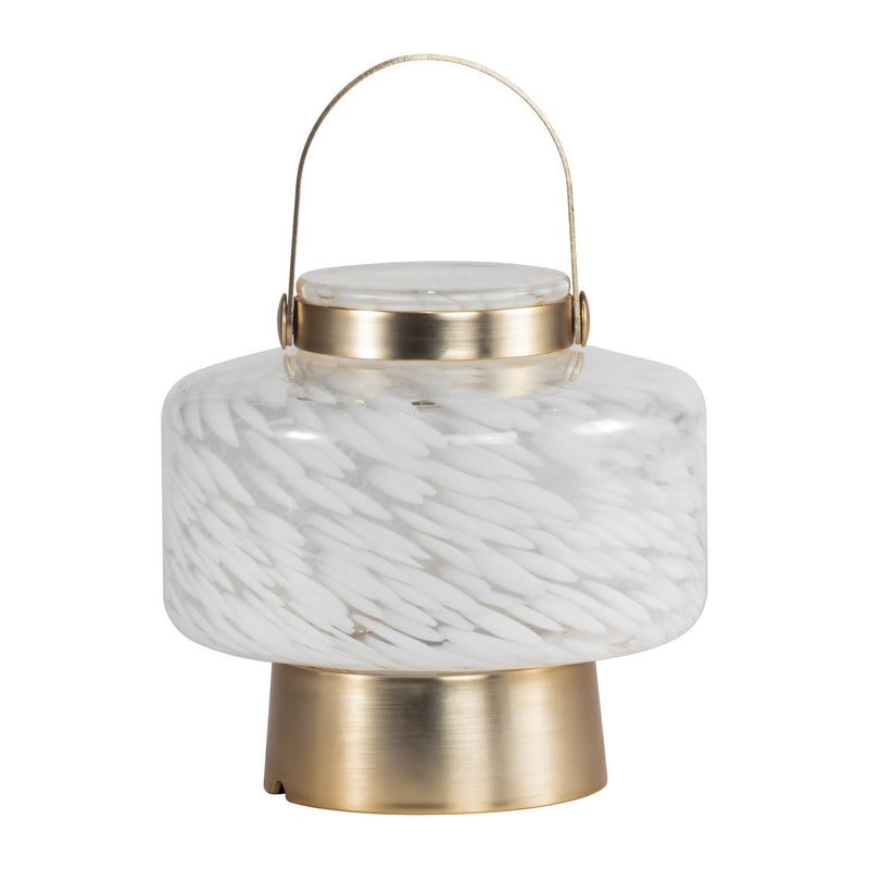 White Glass Square Keeper Lantern | Putti Fine Furnishings