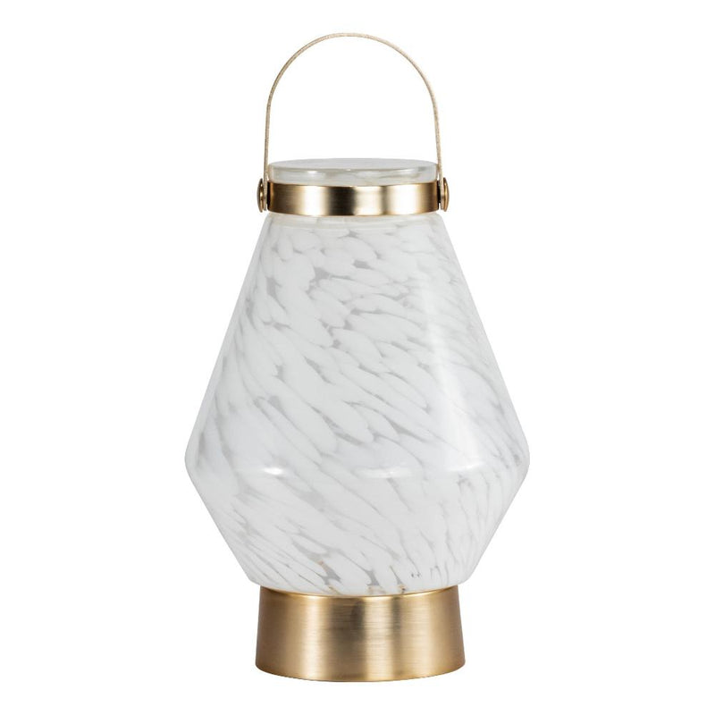 White Glass Cone Keeper Lantern | Putti Fine Furnishings