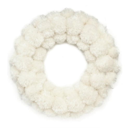 Ivory Pom Pom Wreath | Putti Christmas Canada