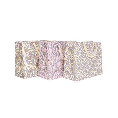 Hand Block Printed Gift Bag Lavender - Large