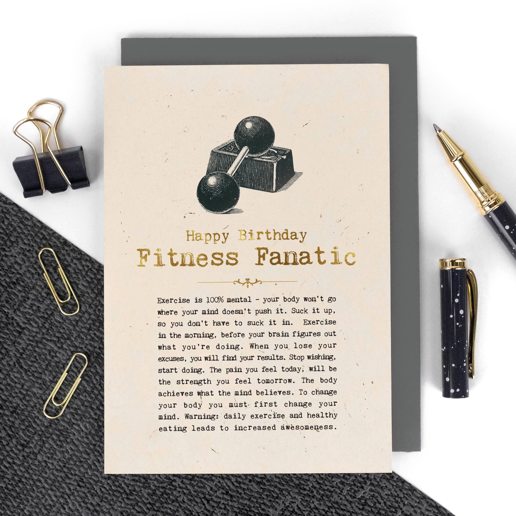 Fitness Fanatic Foiled Birthday Card