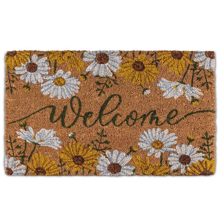 "Welcome" Daisies Doormat