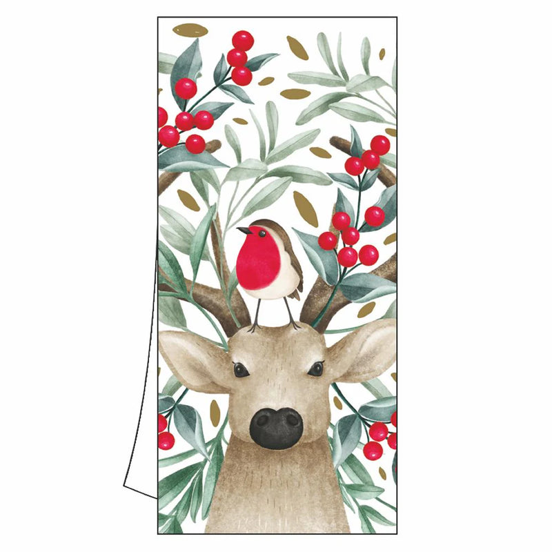 "Bird and Buck" Cotton Tea Towel