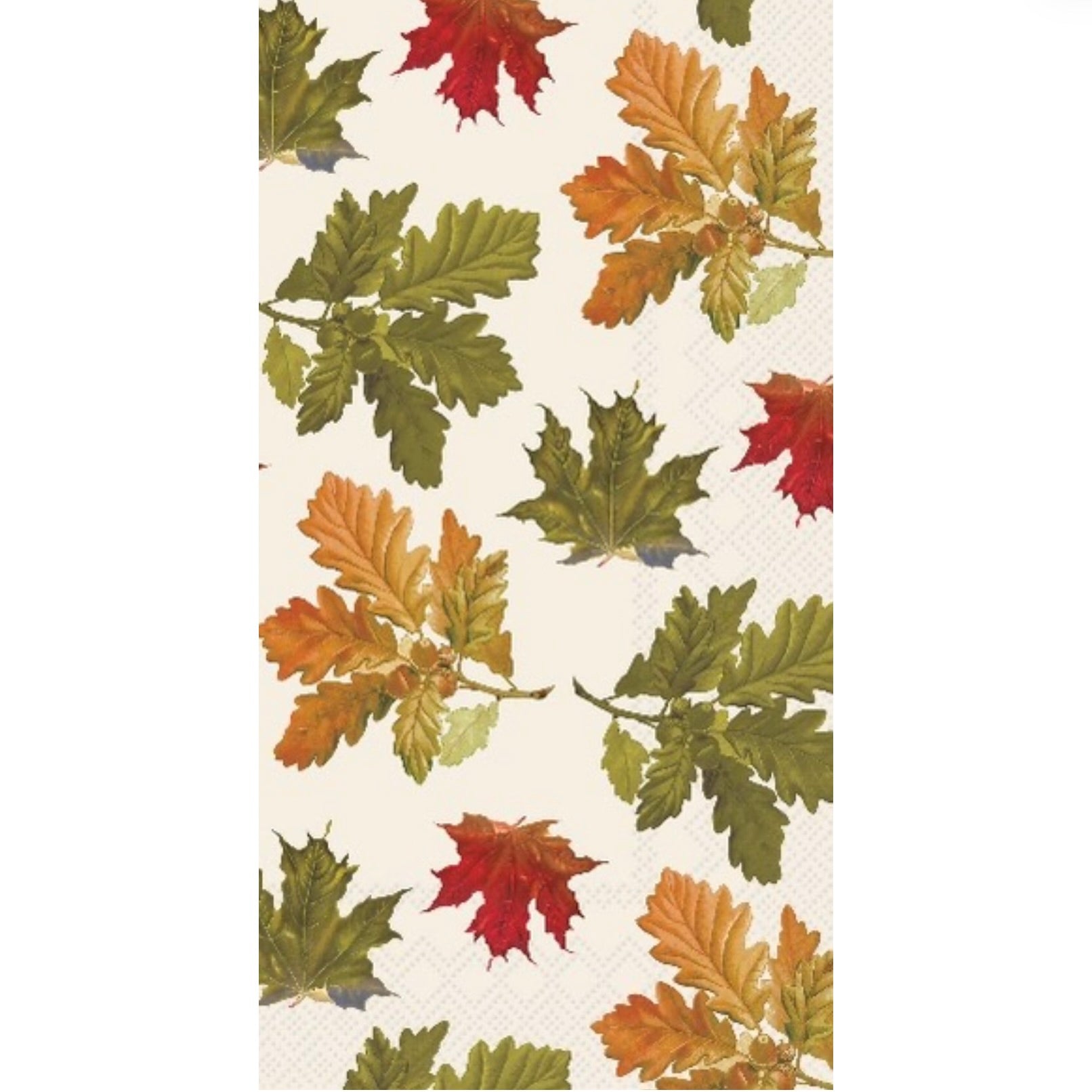 Earthtone Leaves Cream Paper Buffet Napkin