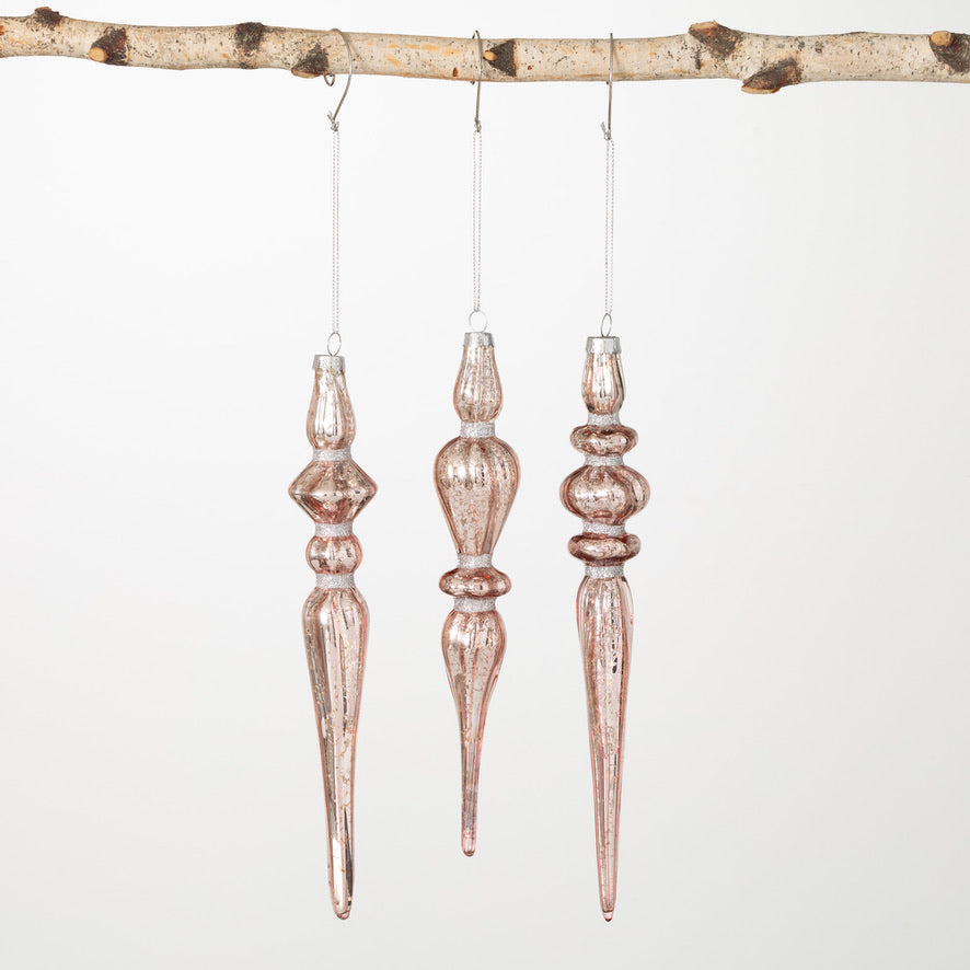 Vintage Charm Pink Glass Finial Ornament