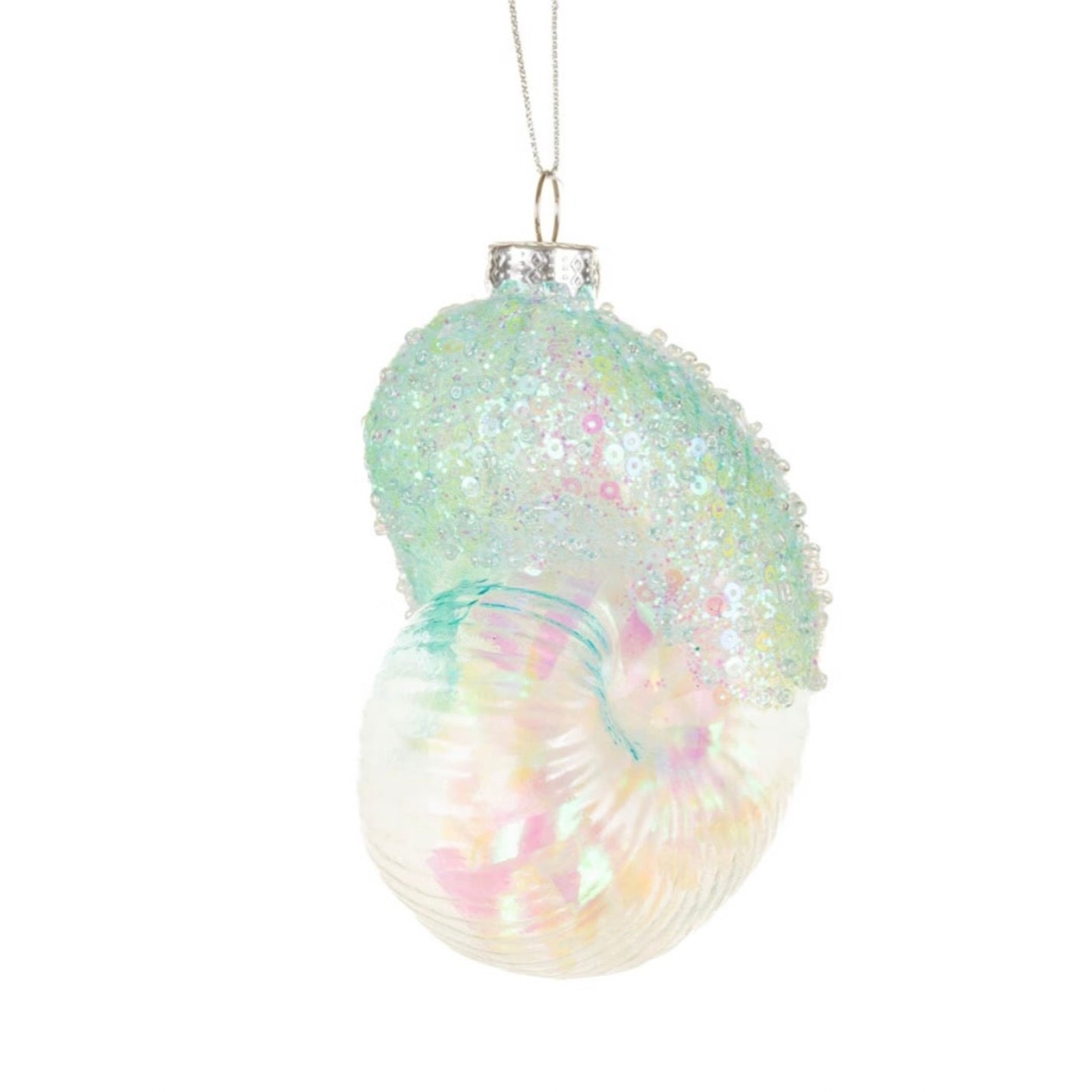 Pastel Snail Shell Glass Ornament