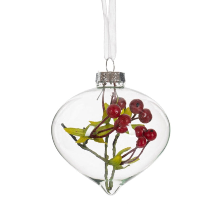 Holly Berry Glass Ornaments | Putti Christmas Decorations