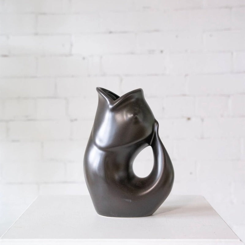 Matte Black GurglePot Gurgle Pot Fish Pitcher | Putti Fine Furnishings Canada