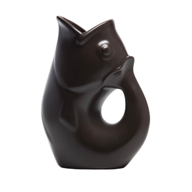 Matte Black GurglePot Gurgle Pot Fish Pitcher | Putti Fine Furnishings Canada