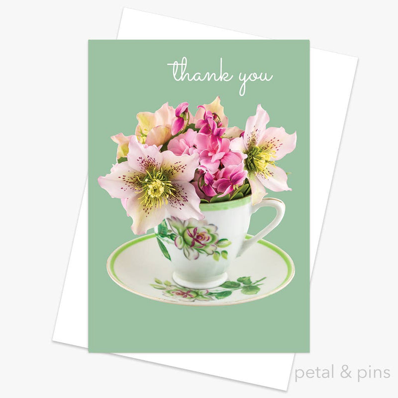 Petal & Pins Thank You Floral Greeting Card