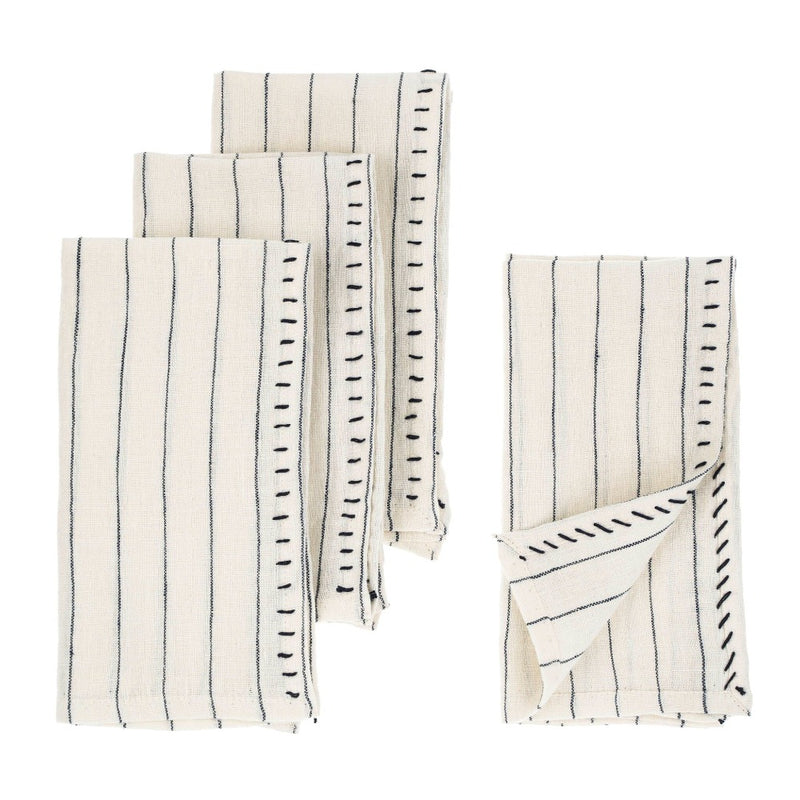 Linen Navy Stripe Napkins | PuttI Fine Furnishings 