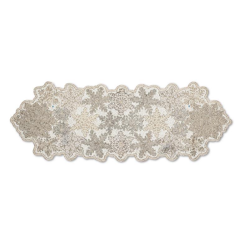 Beaded Snowflakes Table Runner | Putti Christmas Celebrations Canada