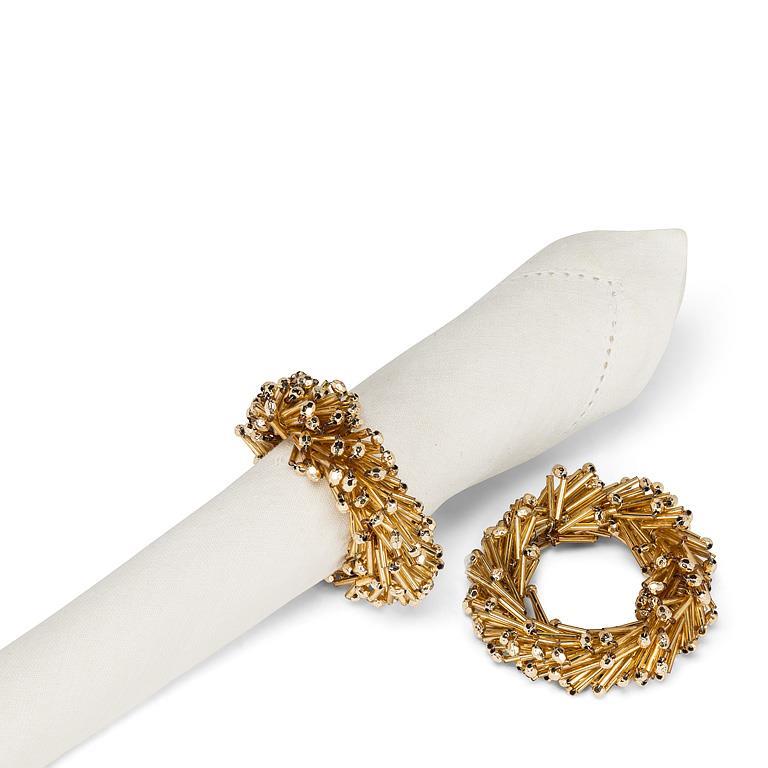 Gold Beaded Napkin Ring | Putti Christmas Celebrations