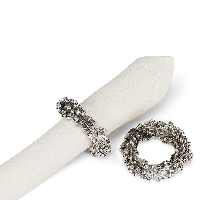 Silver Beaded Napkin Ring | Putti Christmas Celebrations
