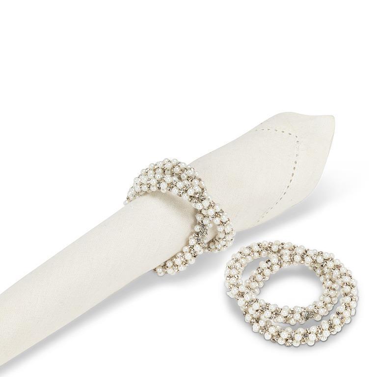 Interwtined Pearl & Jewel Napkin Ring