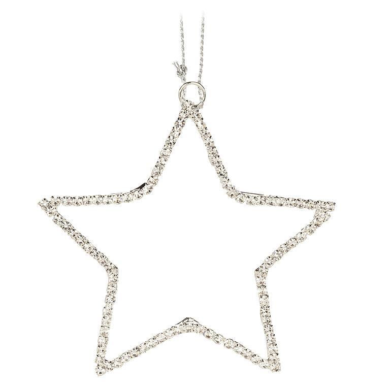 Jewelled Silver Star Ornament