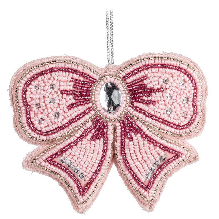 Pink Bow Bead Ornament