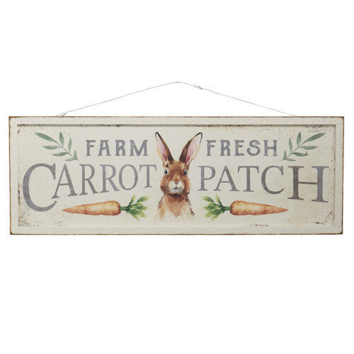 "Farm Fresh Carrots" Distressed Wall Plaque | Putti Fine Furnishings