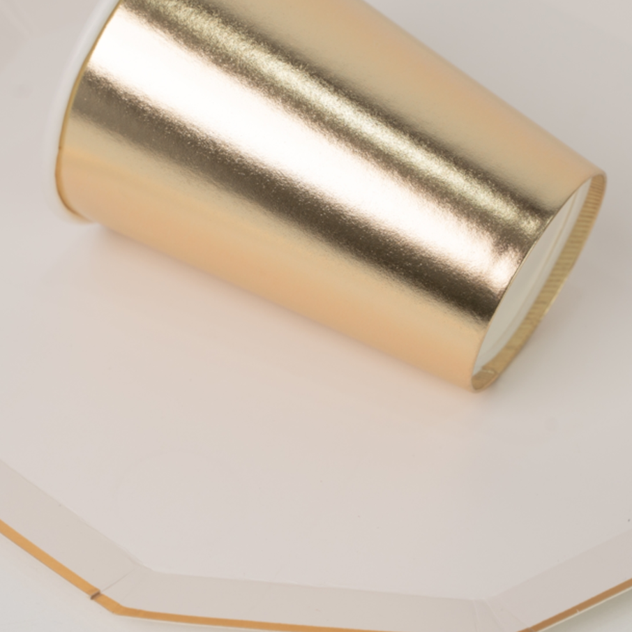 Bonjour Fête Metallic Gold Paper Cups