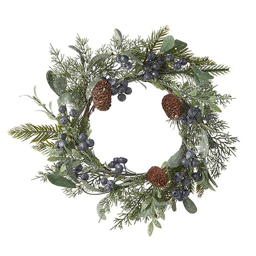 Juniper Berry and Pinecones Candle Wring Wreath  | Putti Christmas Canada