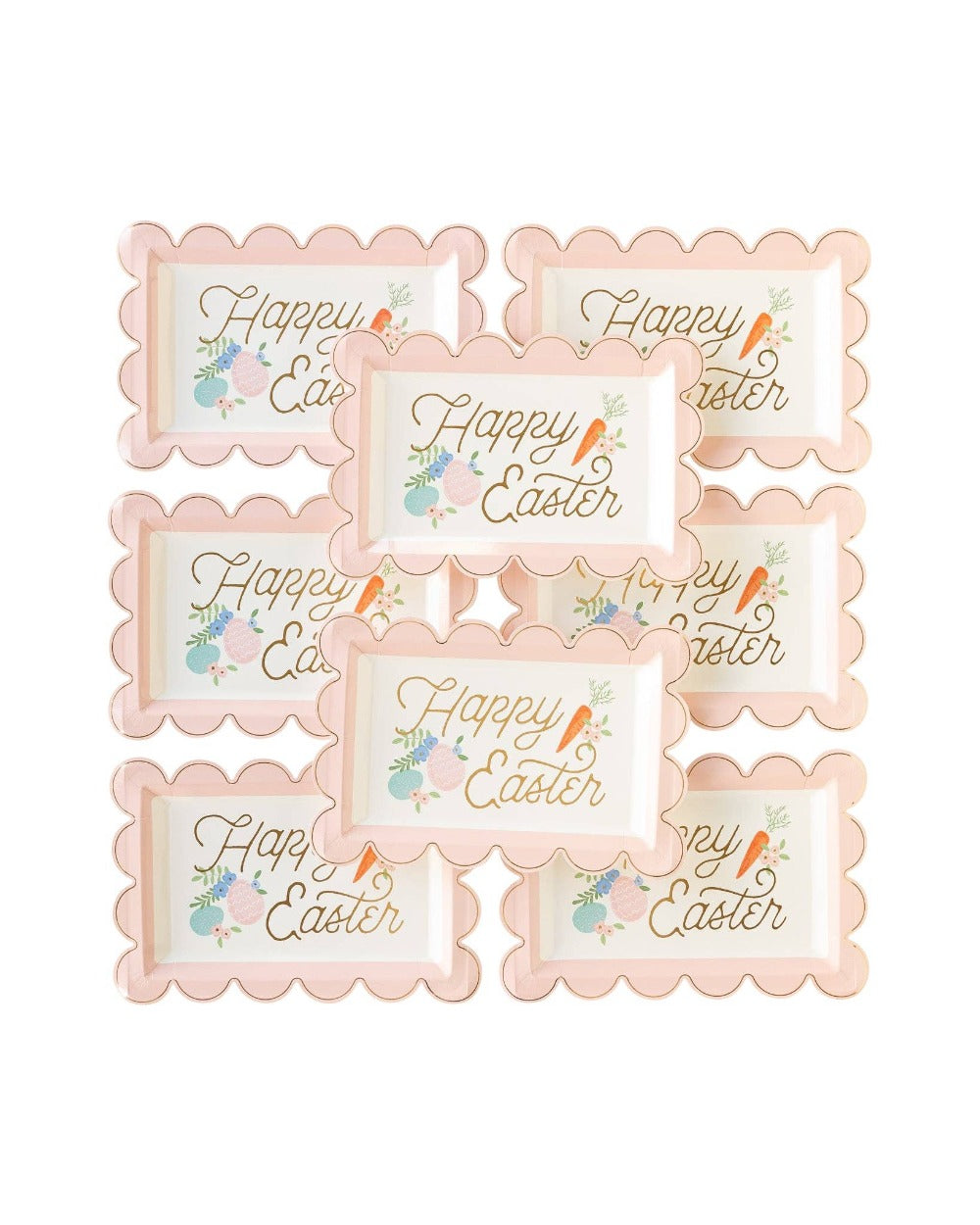 Easter Scalloped Rectangular Paper Plate | Putti Easter Celebrations