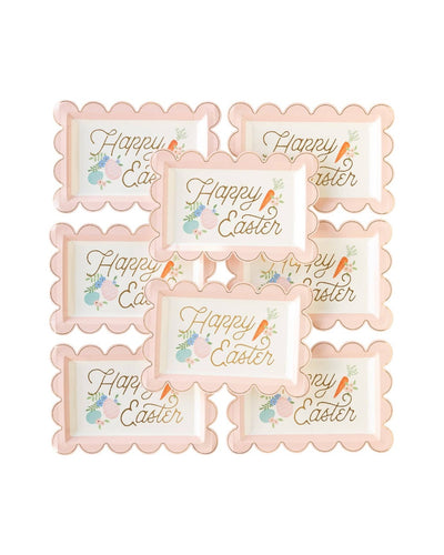 Easter Scalloped Rectangular Paper Plate | Putti Easter Celebrations