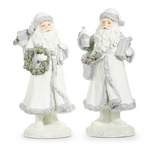 White With Silver Santa Figure