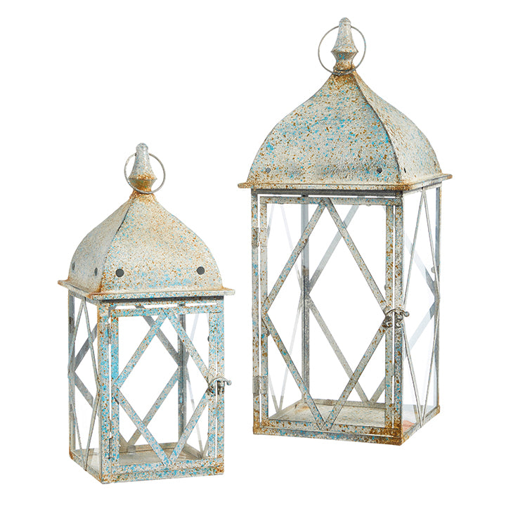 Raz Imports Weathered Galvinized Lanterns | Putti Fine Furnishings
