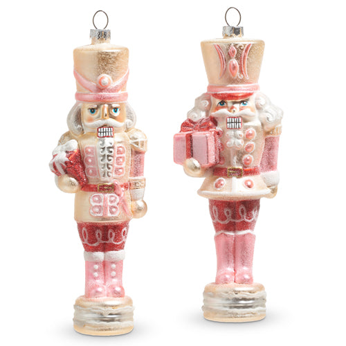Pink Glass Nutcracker Ornament