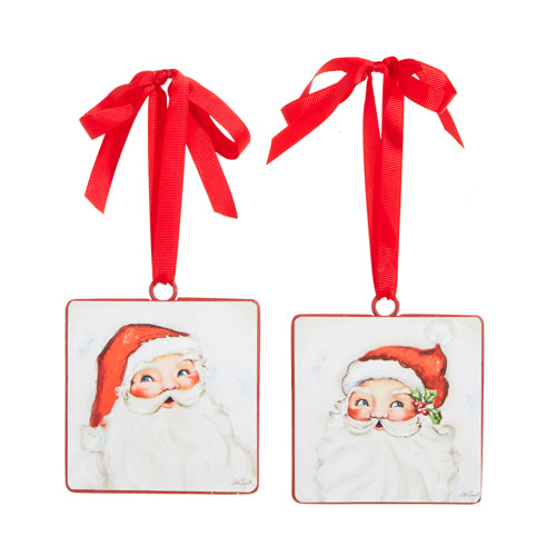 Happy Santa Metal Ornament | Putti Christmas Decorations
