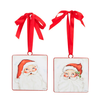 Happy Santa Metal Ornament | Putti Christmas Decorations
