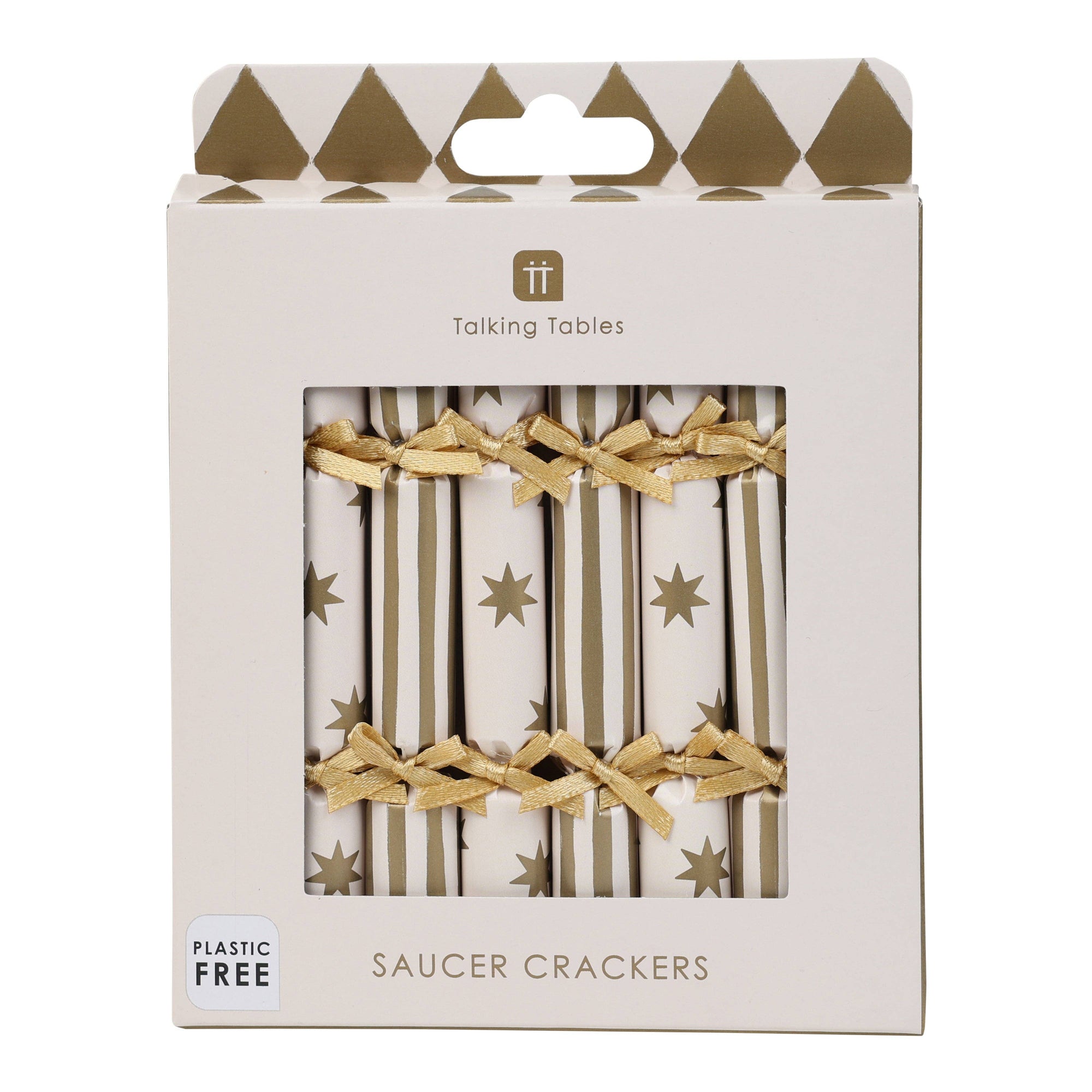 Gold Christmas Saucer Crackers
