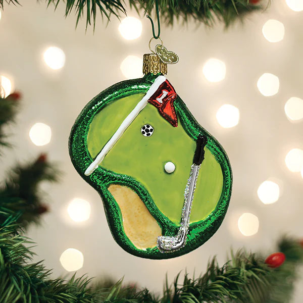 Old World Christmas Putting Green Glass Ornament