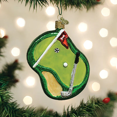 Old World Christmas Putting Green Glass Ornament