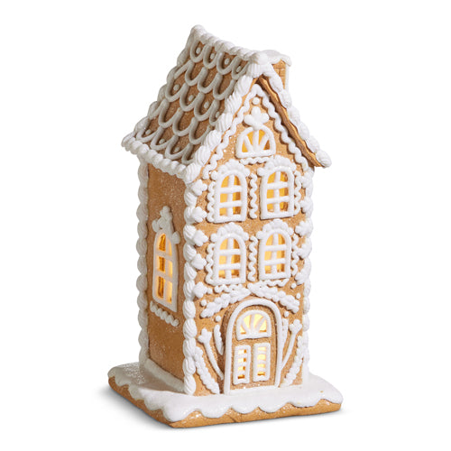 Lighted Gingerbread House - 10”h