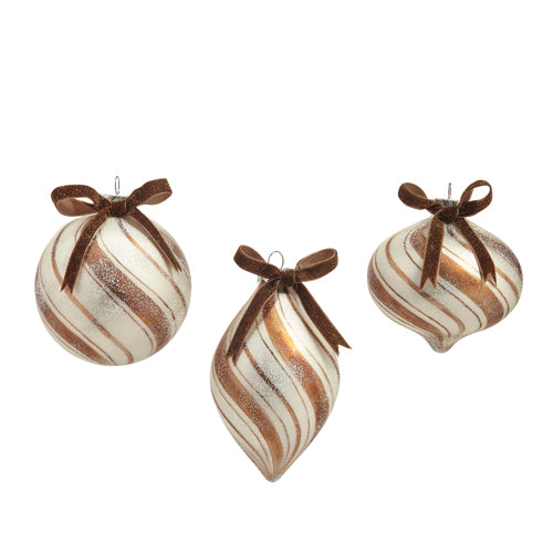 Gingerbread Swirl Glass Ornament