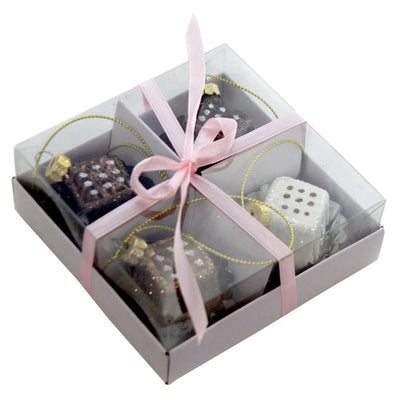Petite Fours Glass Ornaments - set of 4