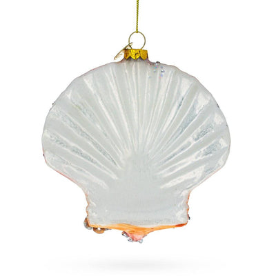Sparkling Seashell Glass Christmas Ornament | Putti Christmas Decorations