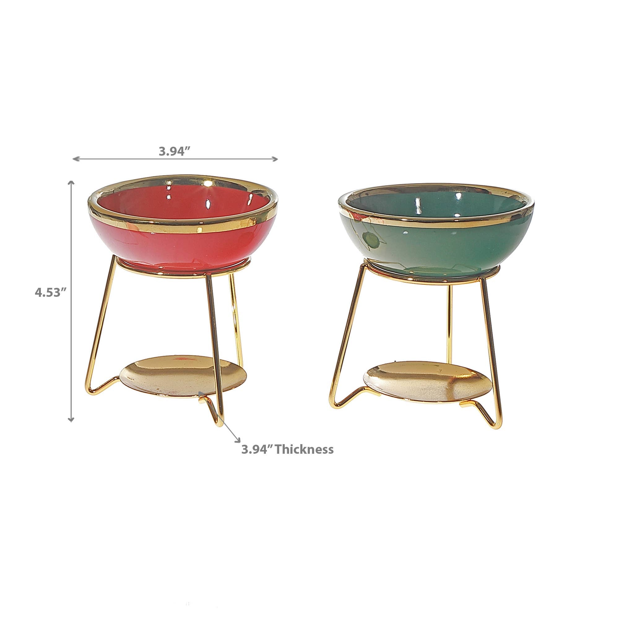 Ceramic Oil Burner With Stand - Red