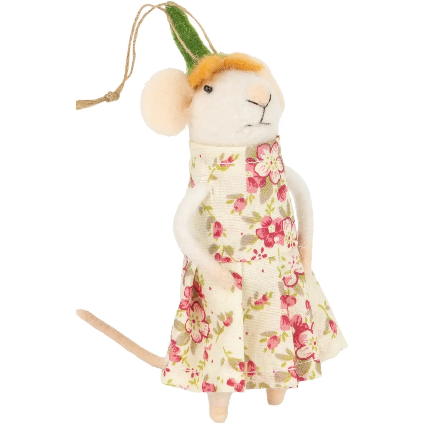 "Blossom Betty" Floral Dress Felt Mouse Ornament
