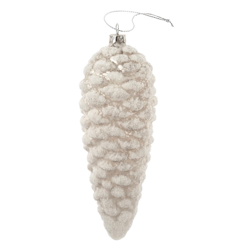 White Glass Pinecone Ornament