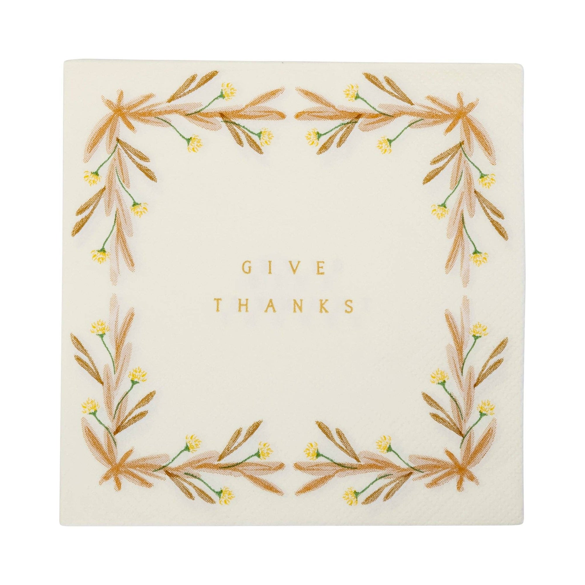 Give Thanks Cream Cocktail Napkin