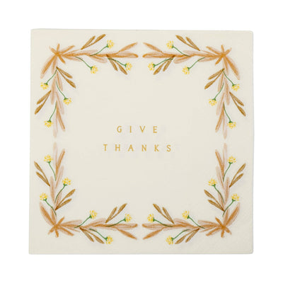 Give Thanks Cream Cocktail Napkin