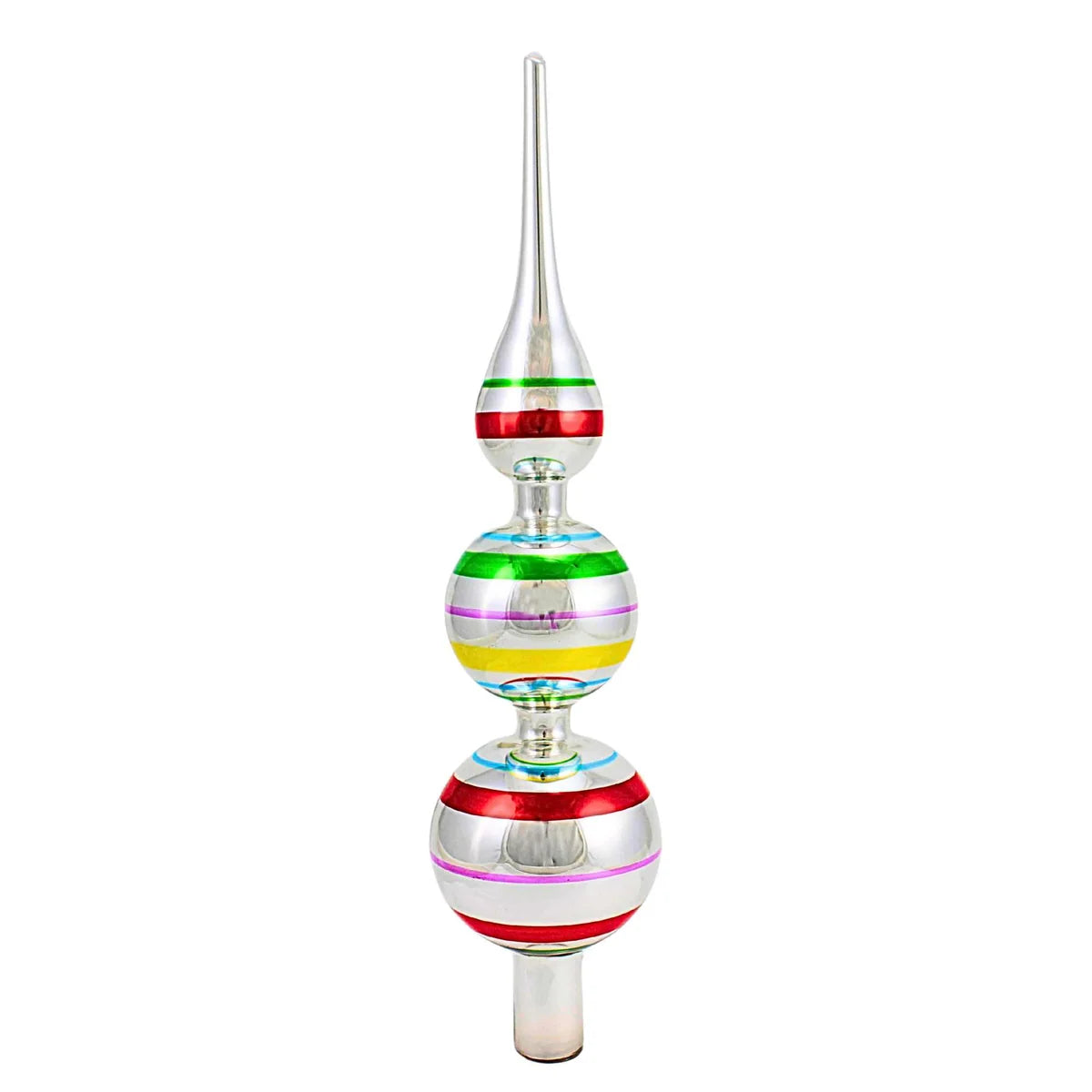Early Years Glass Finial Tree Topper - Multicolor Stripe